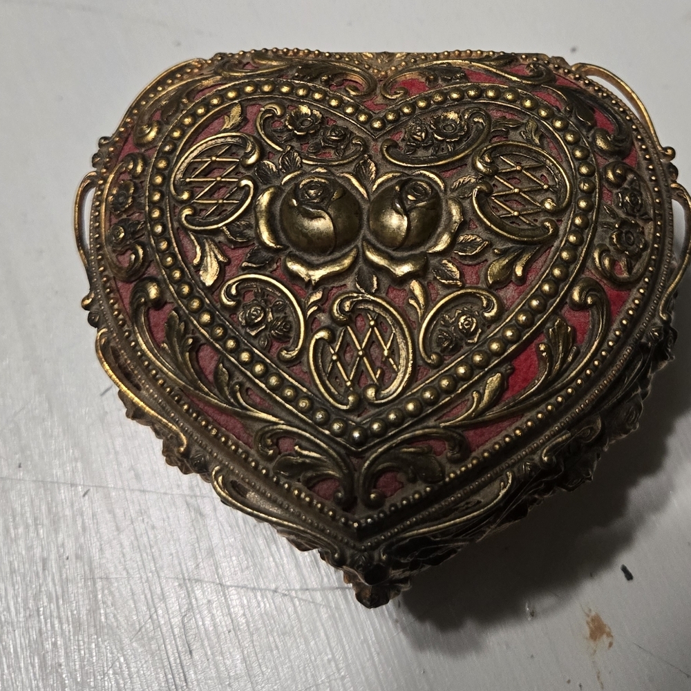 Ornate Gold and Red Decorative Box